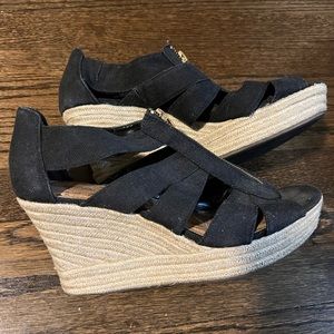 Black espadrille wedges